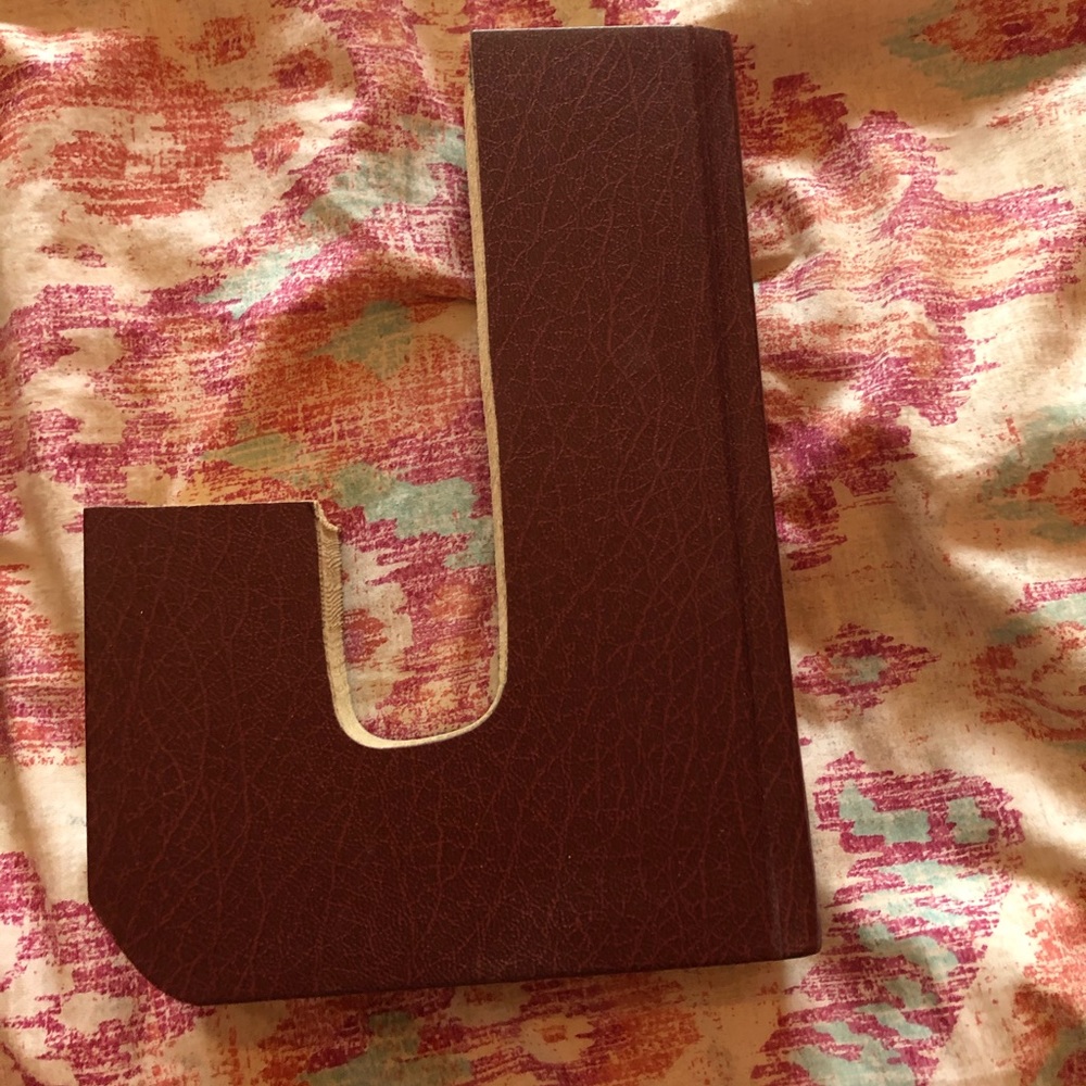 J letter made from old book!